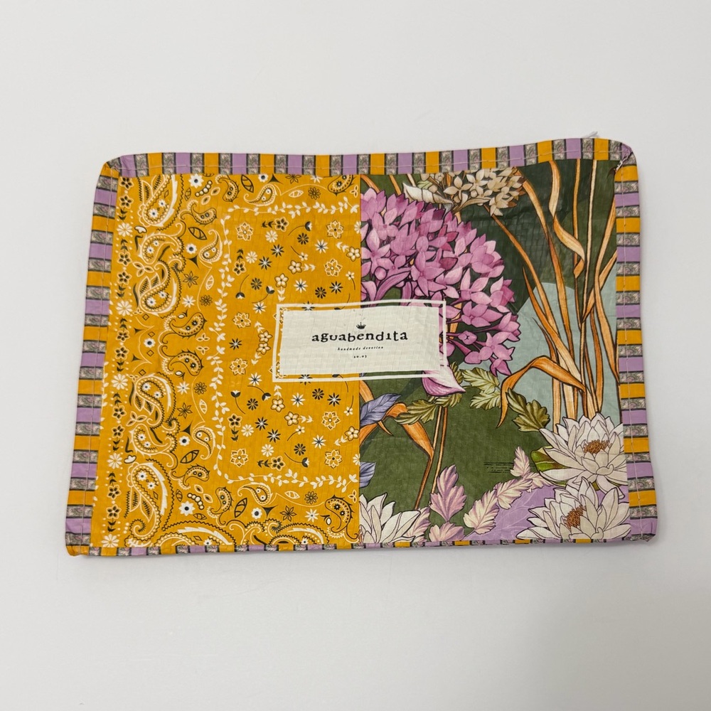 Agua Bendita Floral Zippered Makeup Accessories Pouch